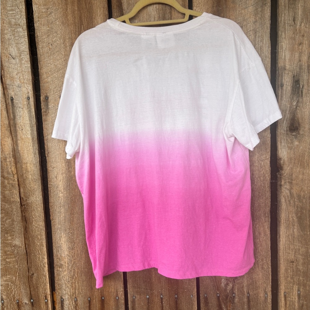 Barbie Dip Dye Pink Graphic Tee Shirt XXL Embroidered Logo Y2K Casual - Picture 2 of 6